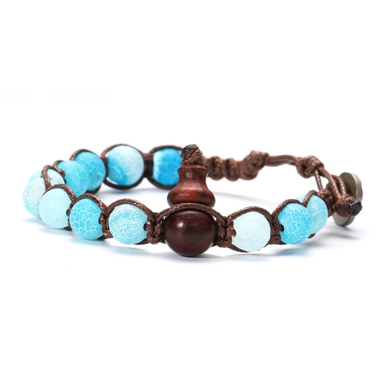 AVERLLA™ Tibetan Buddhism Natural Stone Beads & Red Sandalwood Rosary Bracelet