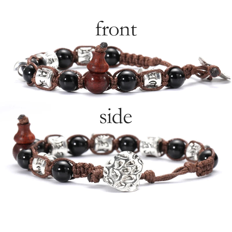 AVERLLA™ Tibetan Buddhism Natural Stone Beads & Red Sandalwood Rosary Bracelet