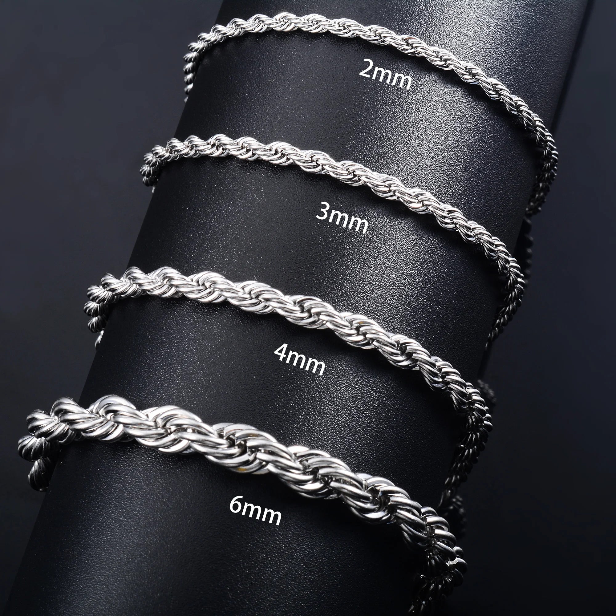 AVERLLA™ Bold Edge Stainless Steel Rope Chain Bracelet & Anklet