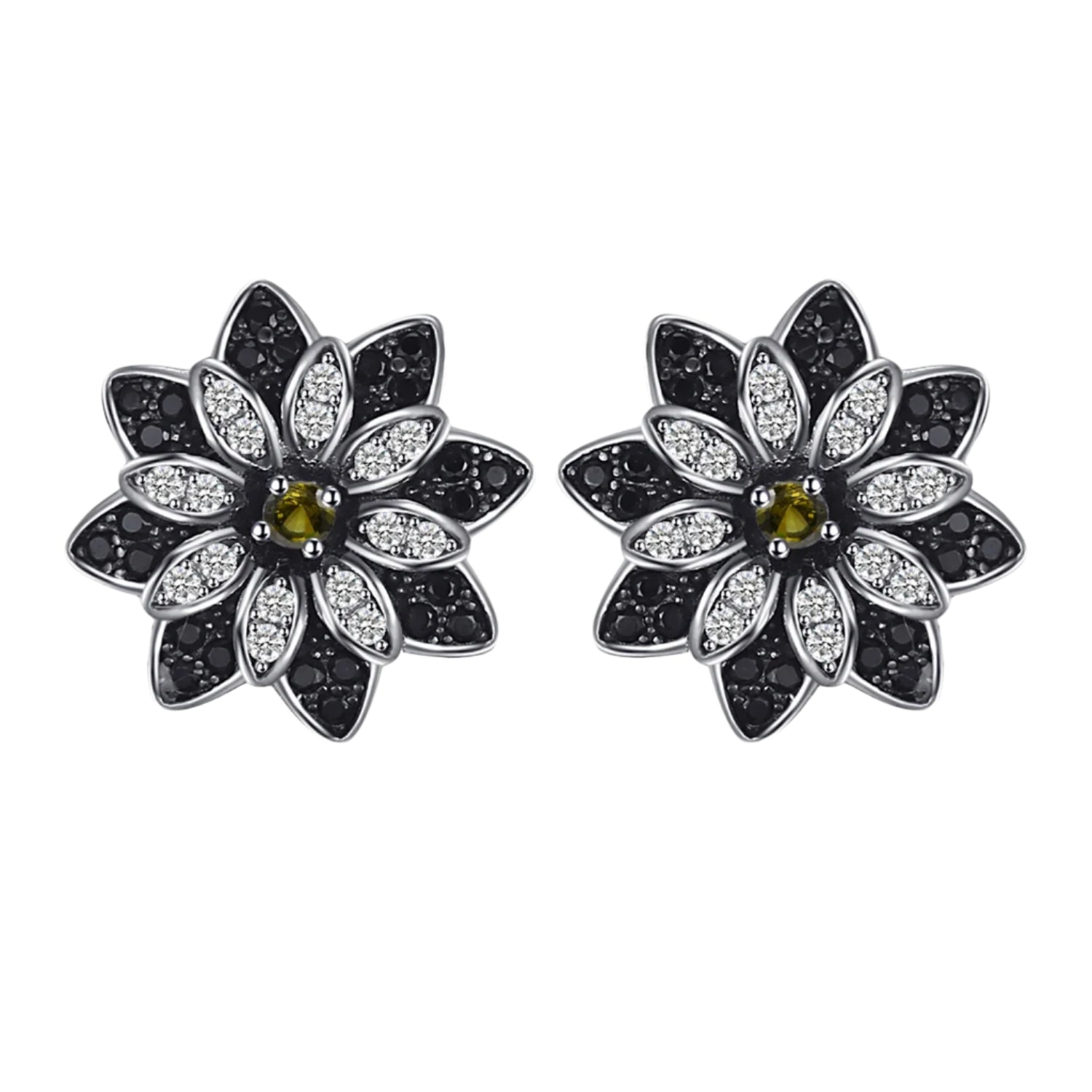 AVERLLA™ Flower Smoky Quartz & Black Spinel Stud Earrings