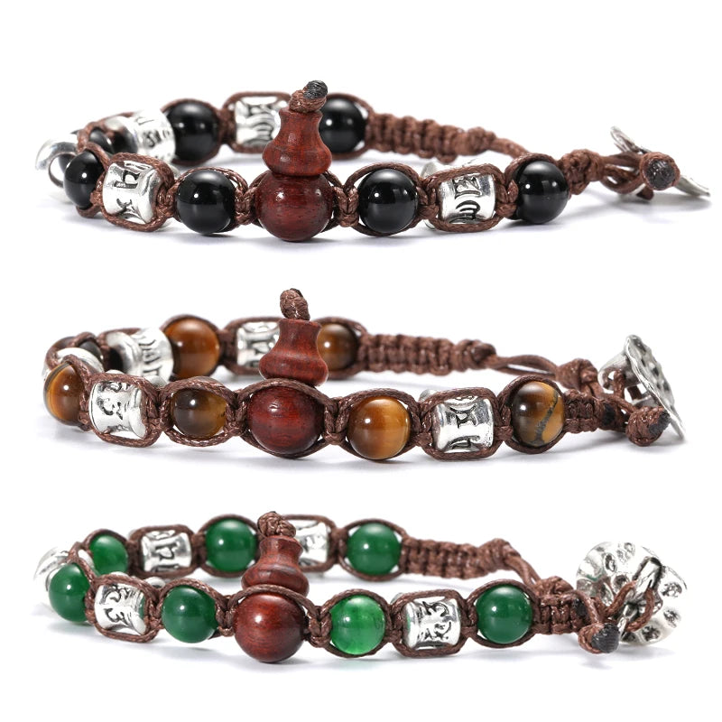 AVERLLA™ Tibetan Buddhism Natural Stone Beads & Red Sandalwood Rosary Bracelet