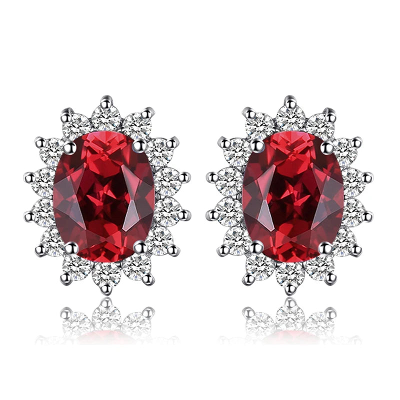 AVERLLA™ Sapphire & Ruby Princess Diana Stud Earrings