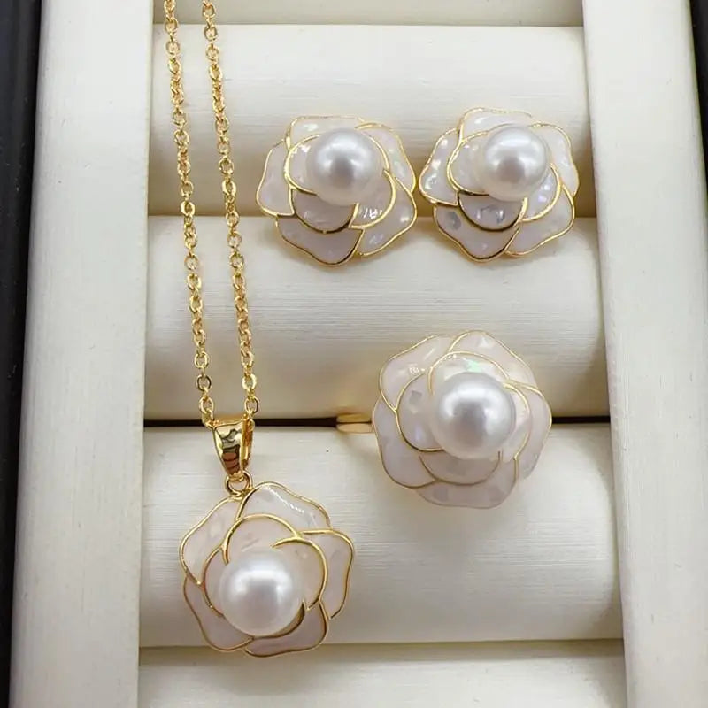 AVERLLA™ Luxe Pearl Elegance 14K Gold-Plated Jewelry Set