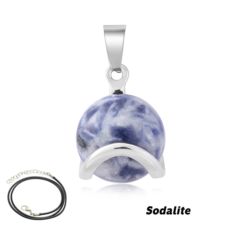 AVERLLA™ Natural Stone Spherical Pendant Necklace