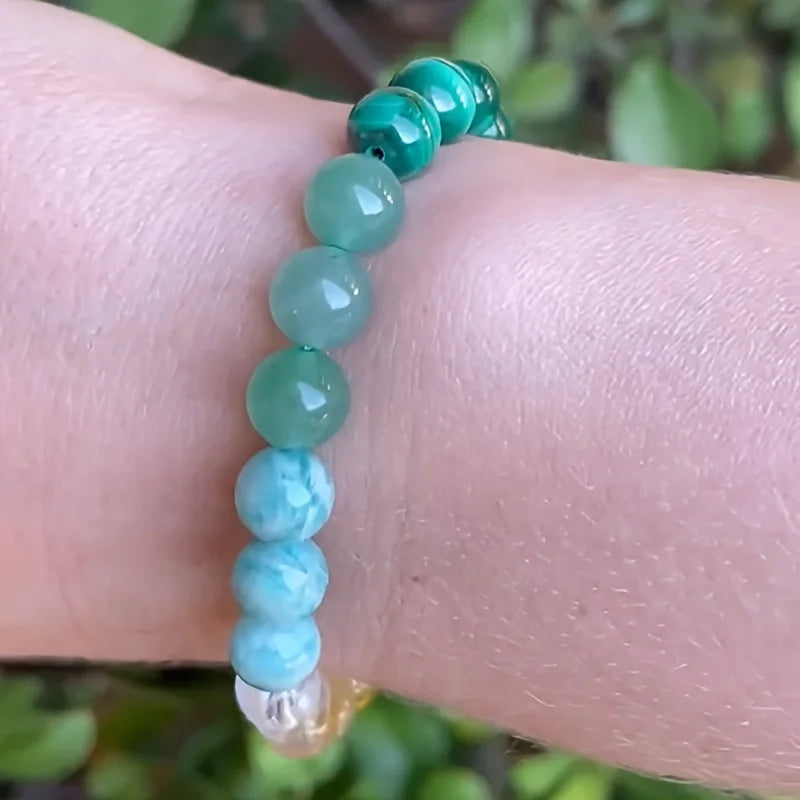 AVERLLA™ Natural Stone Bracelets – Green Malachite & Tiger Eye for Luck