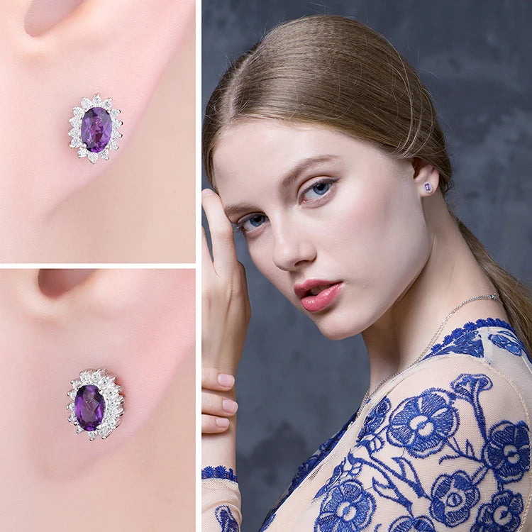 AVERLLA™ Sapphire & Ruby Princess Diana Stud Earrings