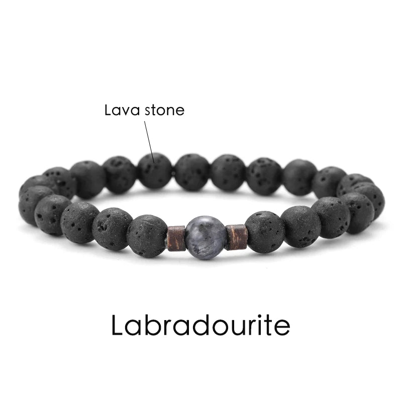 AVERLLA™ Volcanic Rock Beaded Bracelet with Tibetan Buddha