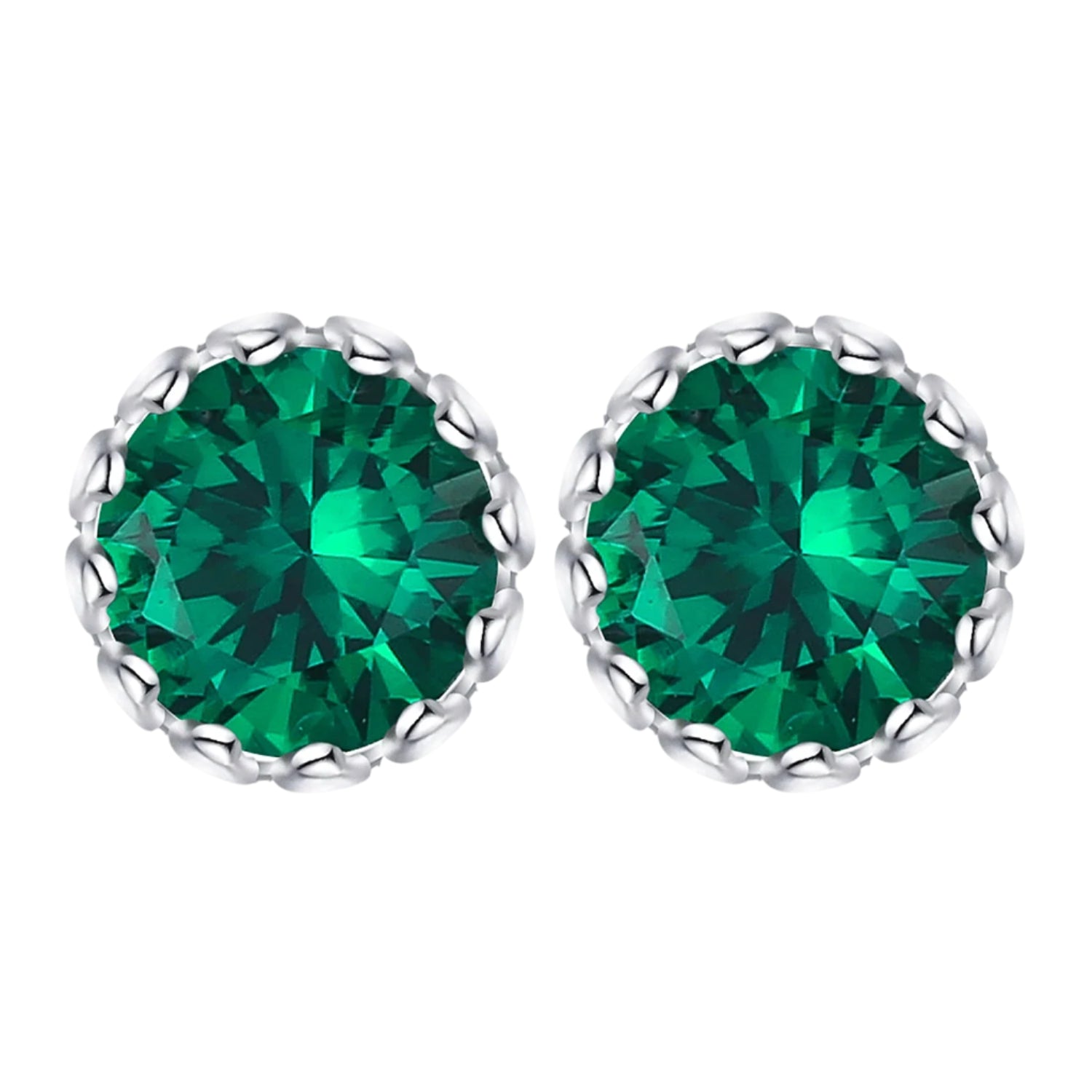 AVERLLA™ Radiant Green Nano Emerald Stud Earrings – 925 Sterling Silver Gemstone Jewelry