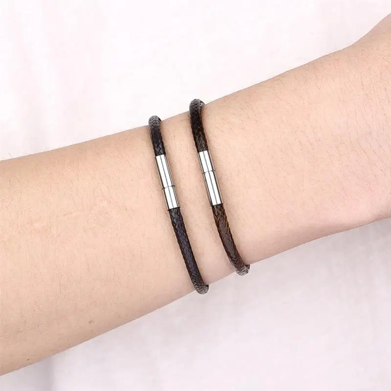 AVERLLA™ BRAIDBOND Black & Brown Wax Cord Bracelet