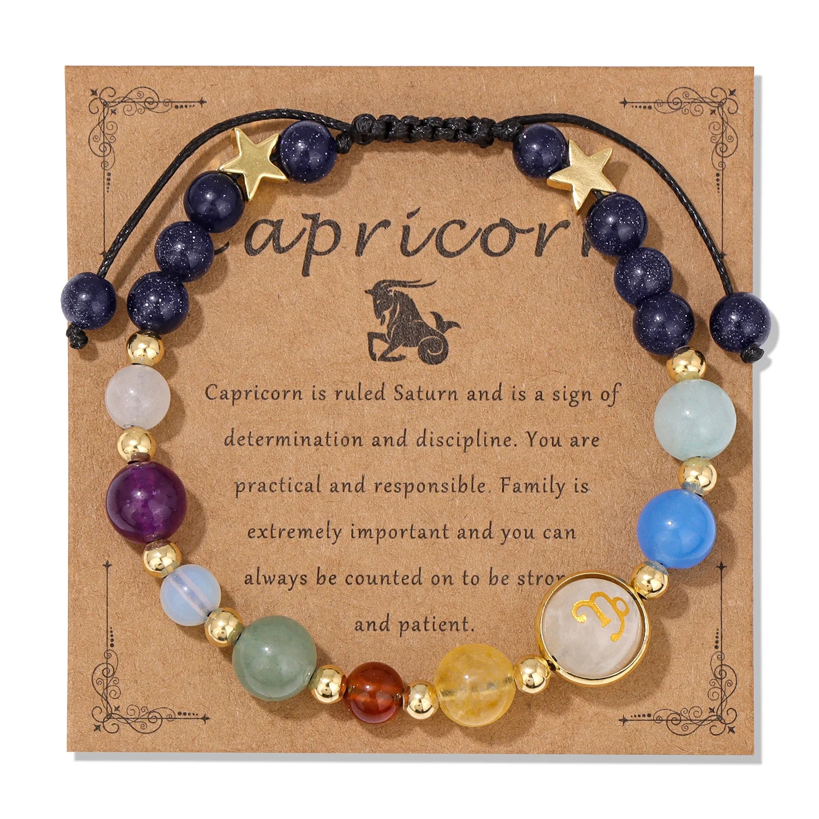 AVERLLA™ Zodiac Natural Stone Charm Bracelet