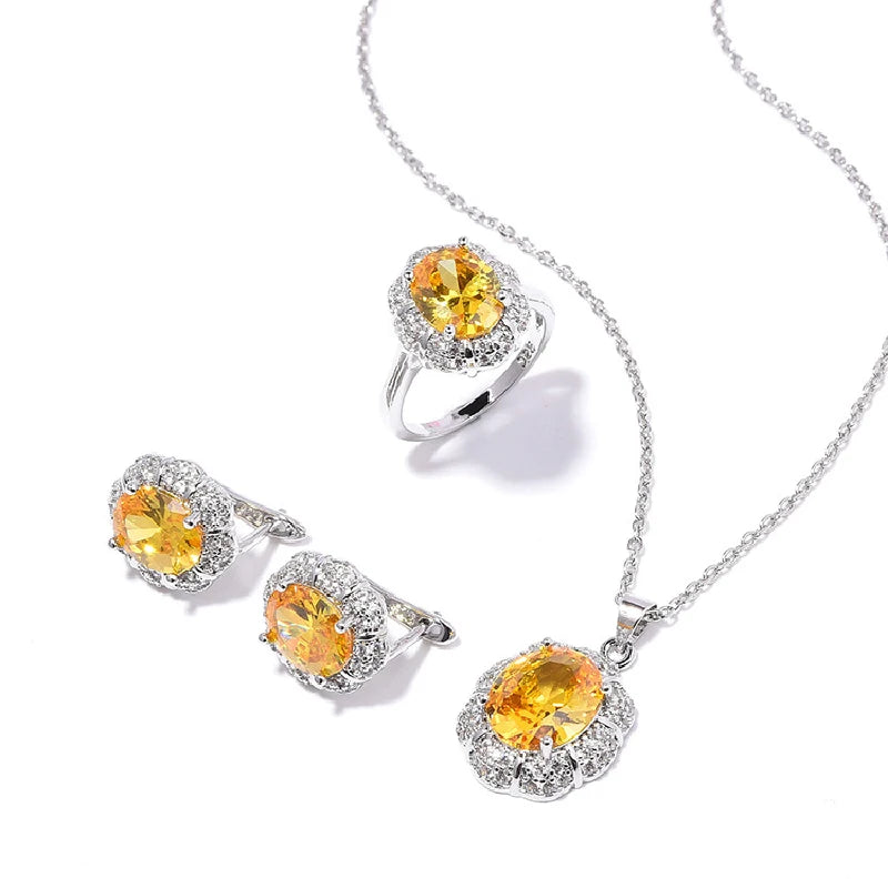 AVERLLA™ Zircon Silver Jewelry Set