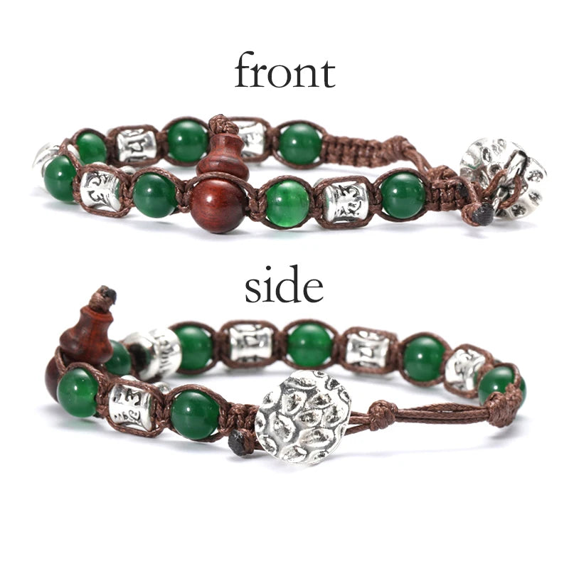 AVERLLA™ Tibetan Buddhism Natural Stone Beads & Red Sandalwood Rosary Bracelet