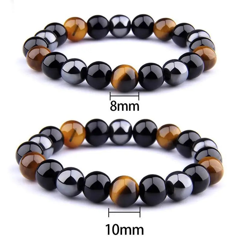 AVERLLA™ Tranquil Shield Black Obsidian & Tiger Eye Bracelet