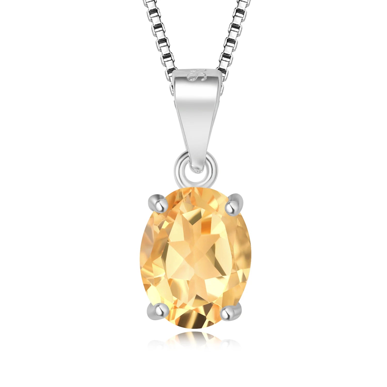 AVERLLA™ Oval 2.22ct Garnet, Citrine, Sky Blue Topaz & Amethyst Birthstone Pendant Necklace in 925 Sterling Silver