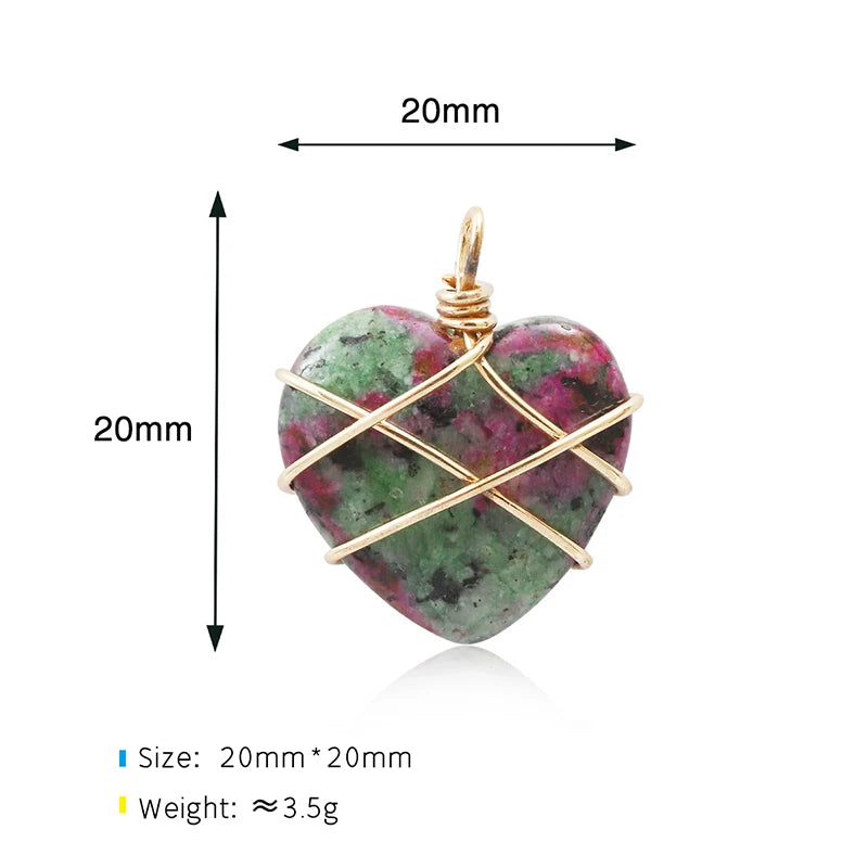 AVERLLA™ Heartfelt Love Natural Stone Crystal Necklace Pendant