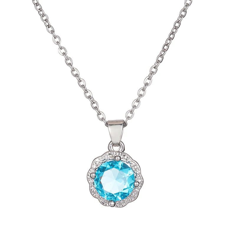 AVERLLA™ Sapphire Elegance 925 Silver Pendant Necklace