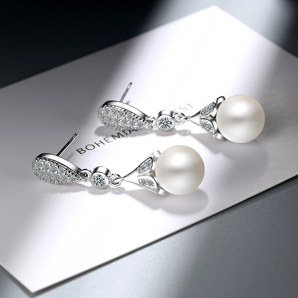 AVERLLA™ 925 Sterling Silver Natural Freshwater Pearl Drop Earrings