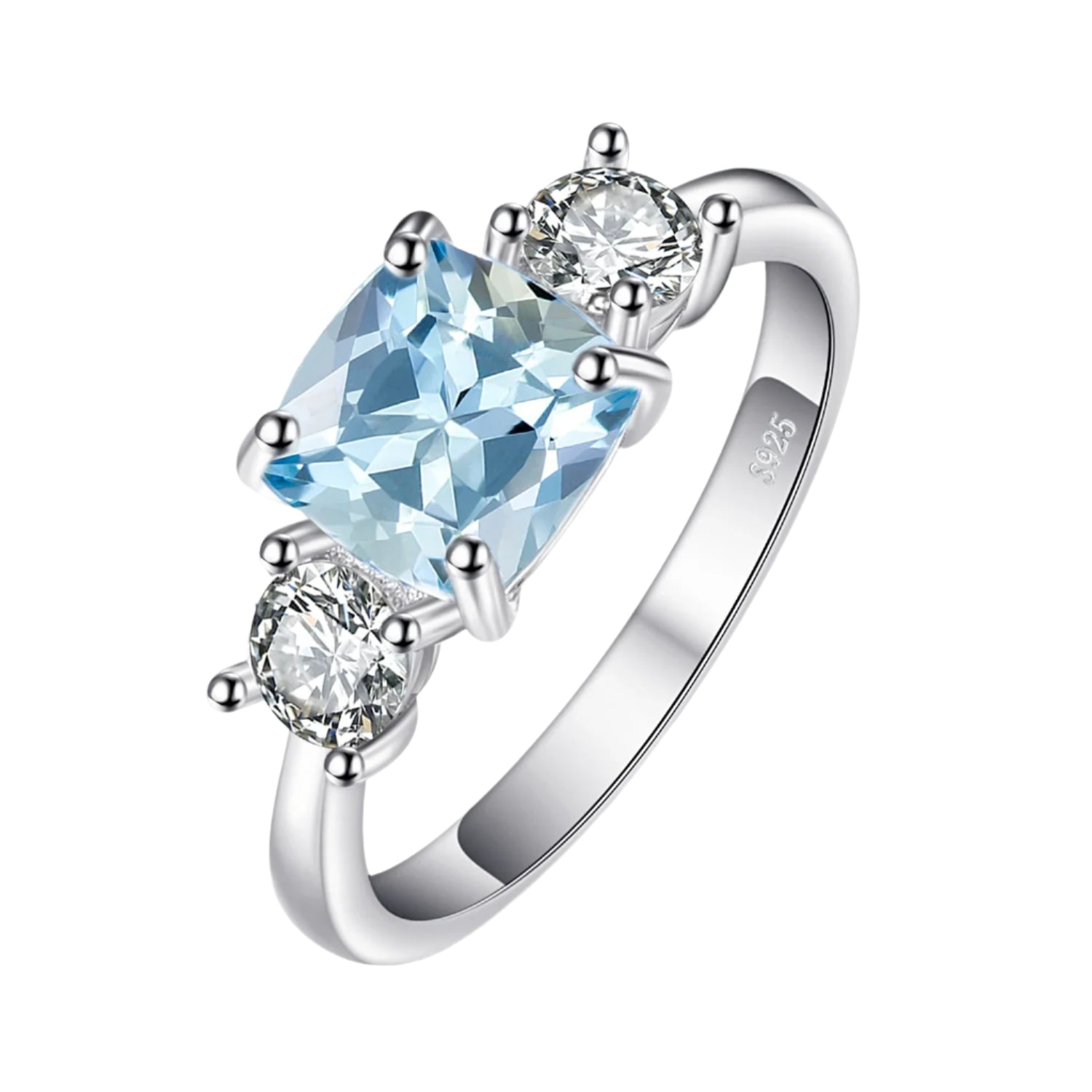 AVERLLA™ 1.9ct Square Sky Blue Topaz Silver Ring