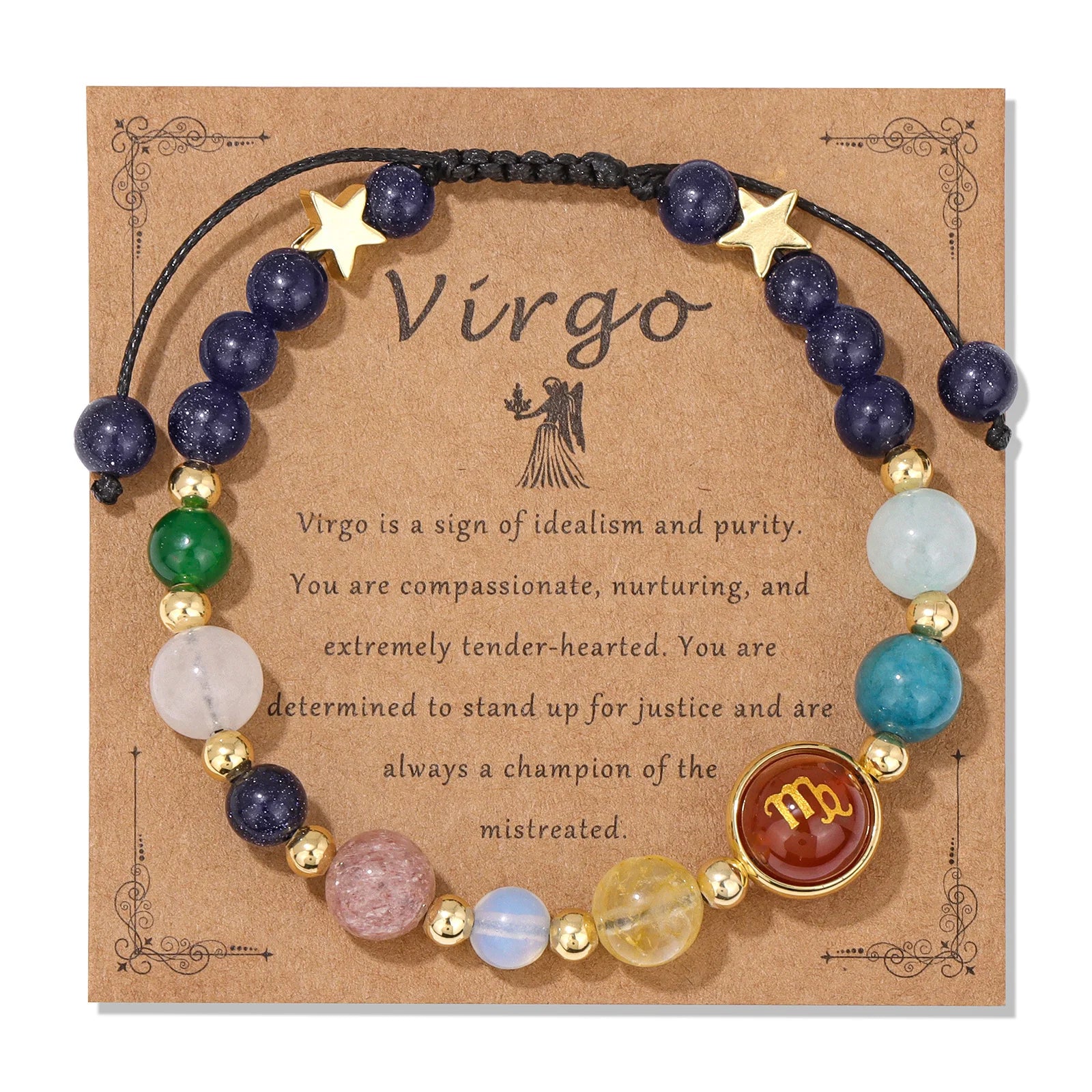 AVERLLA™ Zodiac Natural Stone Charm Bracelet