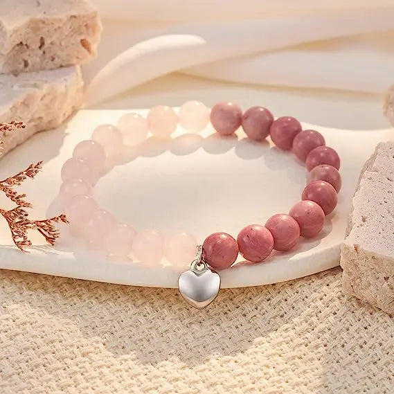 AVERLLA™ Pink Zebra Bead Bracelet – Healing Crystal Gift