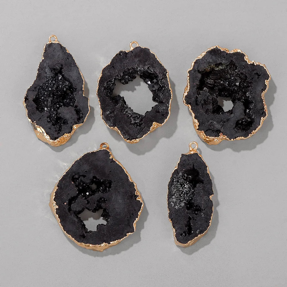 AVERLLA™ Irregular Geode Slice Pendants – Colorful Agate Charms