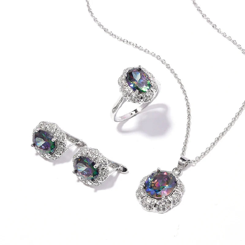 AVERLLA™ Zircon Silver Jewelry Set