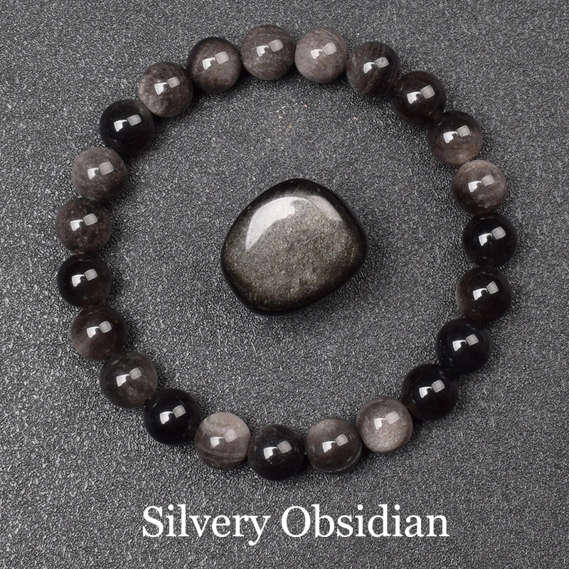 AVERLLA™ Golden Obsidian Energy Bracelet with Rainbow Light Beads