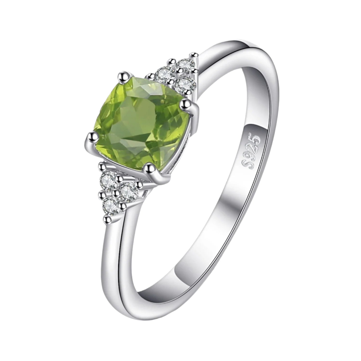 AVERLLA™ 1.1ct Natural Peridot Silver Solitaire Ring