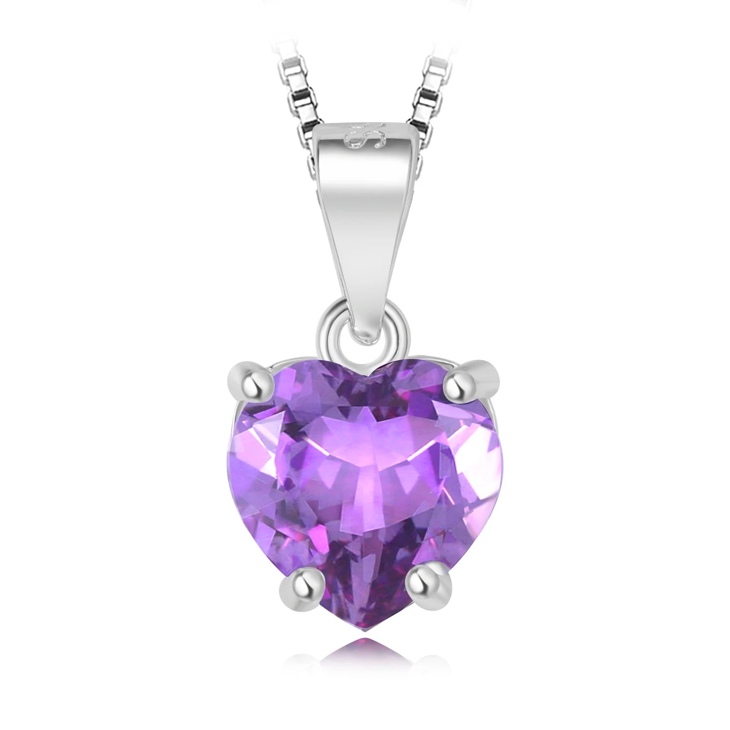 AVERLLA™ Heart 1.57ct Citrine, Sky Blue Topaz, Garnet & Amethyst Birthstone Pendant Necklace in 925 Sterling Silver