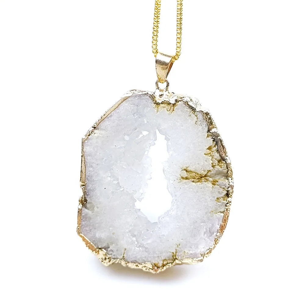 AVERLLA™ Natural Agate Druzy Pendant Necklace