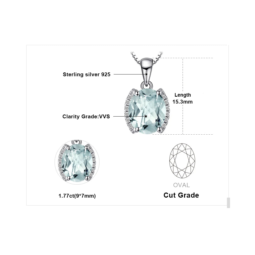 AVERLLA™ Radiant Oval 1.7ct Natural Green Amethyst Pendant Necklace