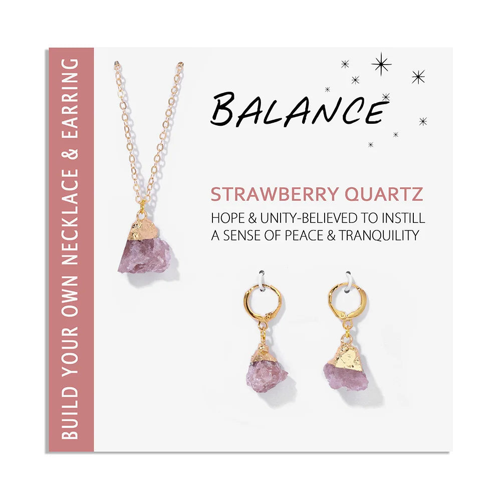 AVERLLA™ Irregular Raw Stone Dangle Earrings – Amethyst, Tourmaline, Quartz Gemstone Pendant Earrings