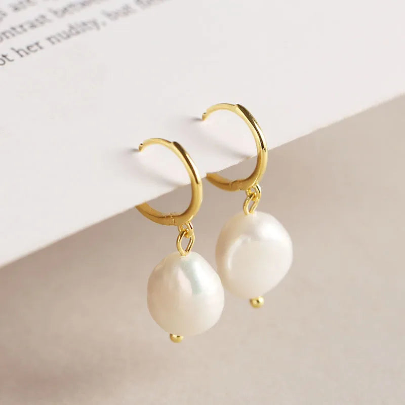 AVERLLA™ Baroque Pearl Sterling Silver Hoop Earrings