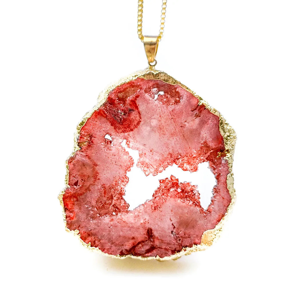 AVERLLA™ Natural Agate Druzy Pendant Necklace