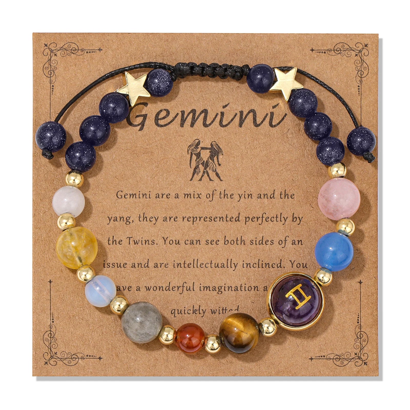 AVERLLA™ Zodiac Natural Stone Charm Bracelet