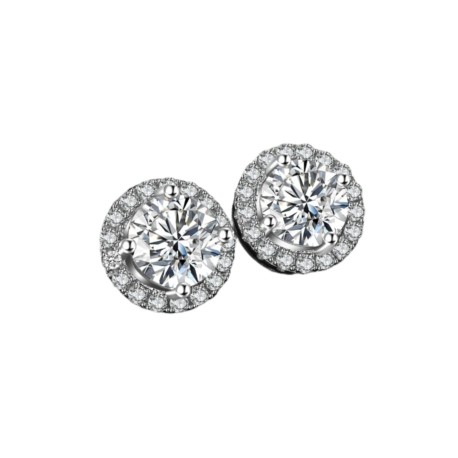 AVERLLA™ Moissanite Halo Gold Stud Earrings