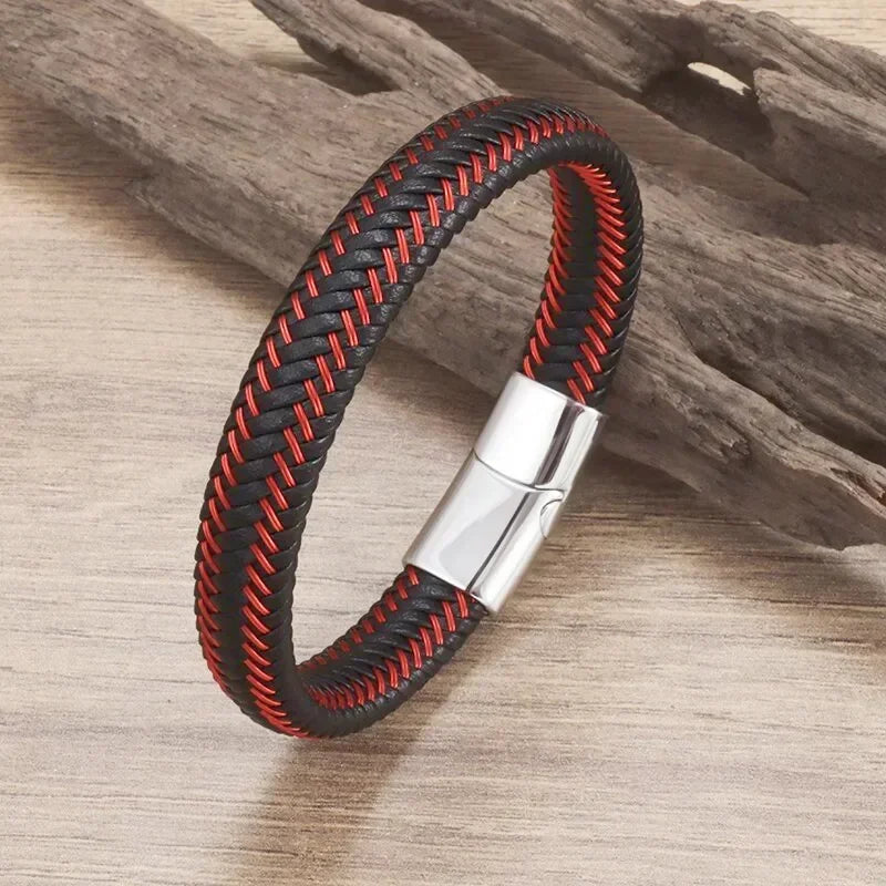 AVERLLA™ Black Magnetic Leather Bracelet