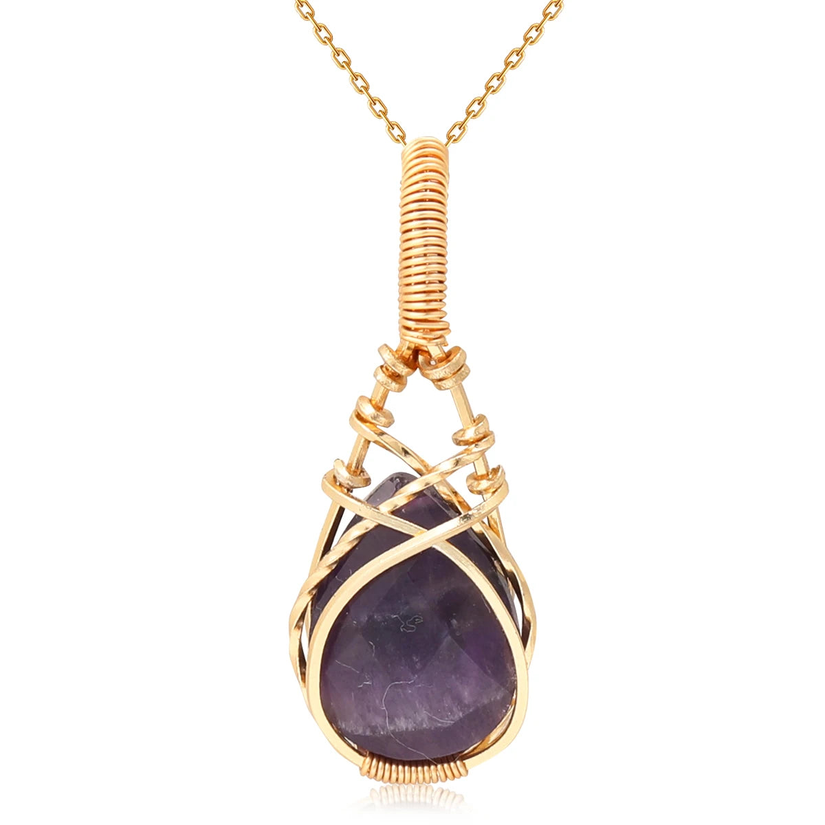 AVERLLA™ Radiant Crystal Teardrop Necklace Pendant with Stainless Steel Chain