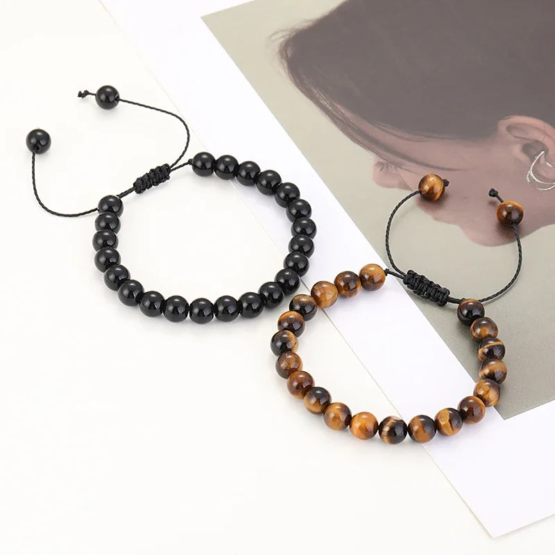 AVERLLA™ Healing Lava Stone & Tiger Eye Beads Adjustable Bracelet