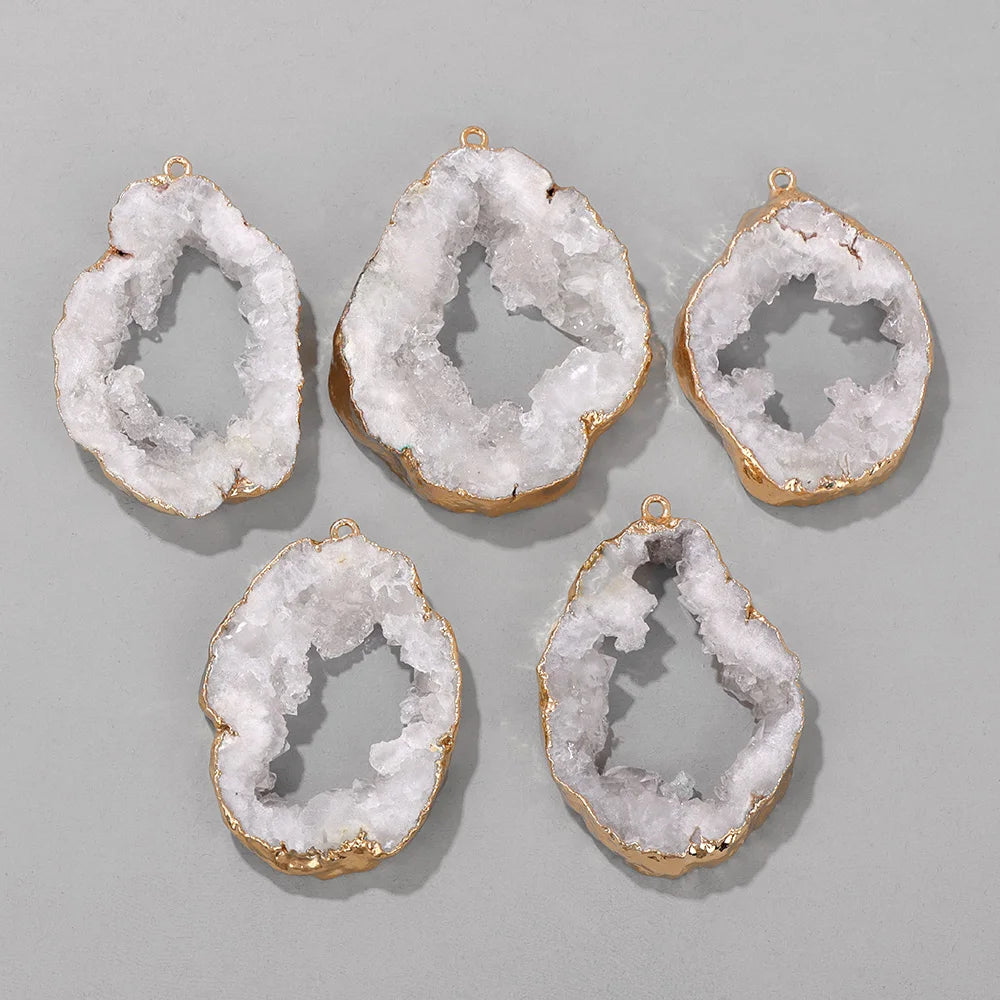 AVERLLA™ Irregular Geode Slice Pendants – Colorful Agate Charms