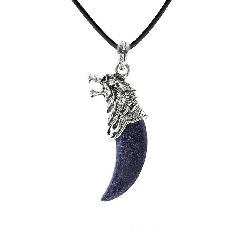 AVERLLA™ Wolf Tooth Natural Stone Pendant - Rose Quartz,