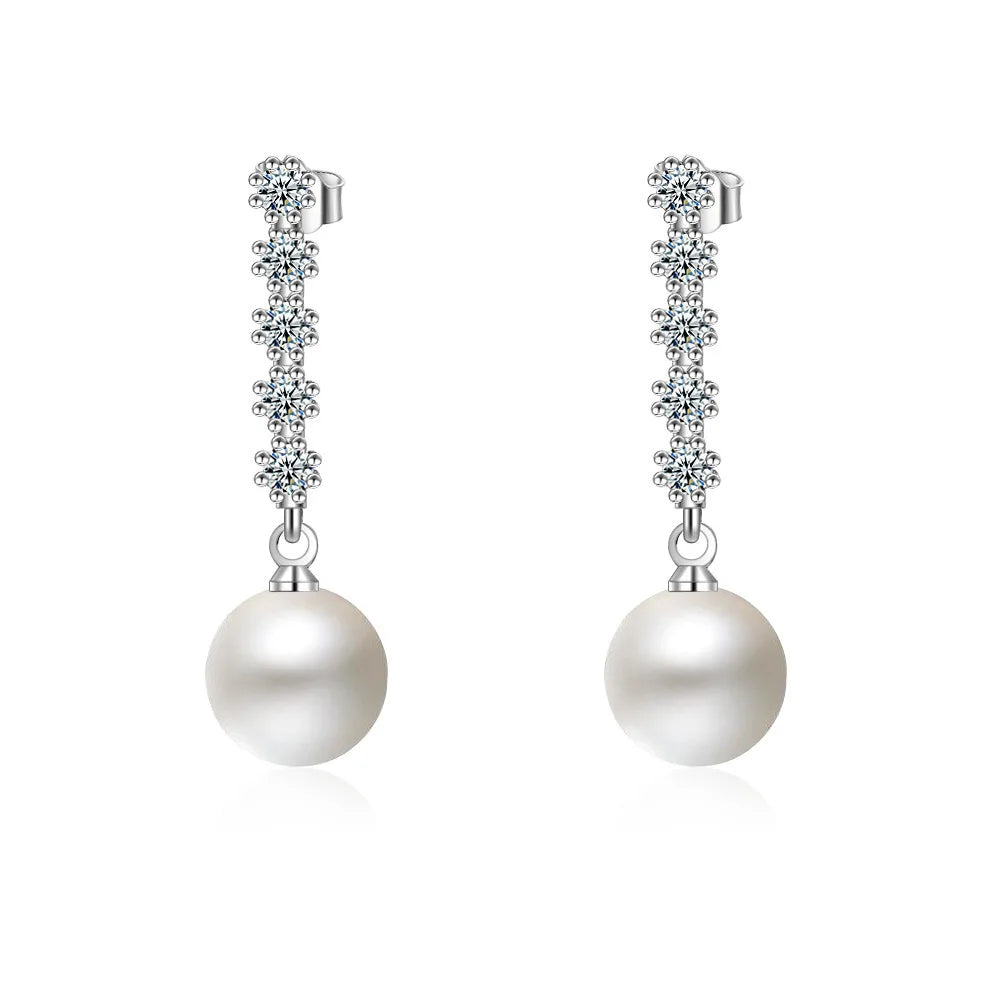 AVERLLA™ CZ Pearl Ball Stud Earrings