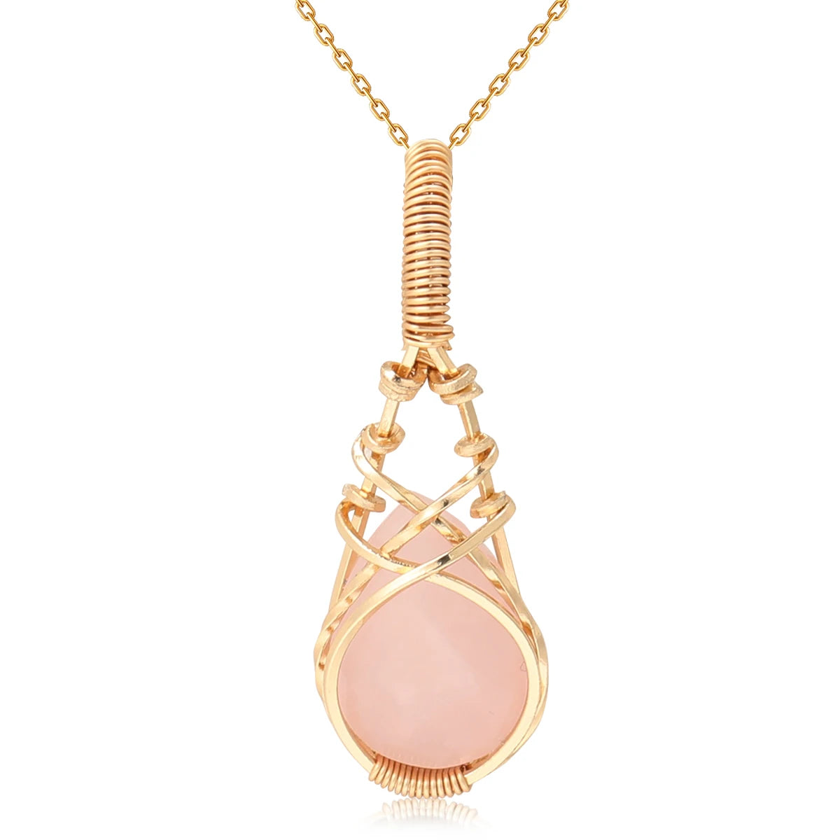 AVERLLA™ Radiant Crystal Teardrop Necklace Pendant with Stainless Steel Chain