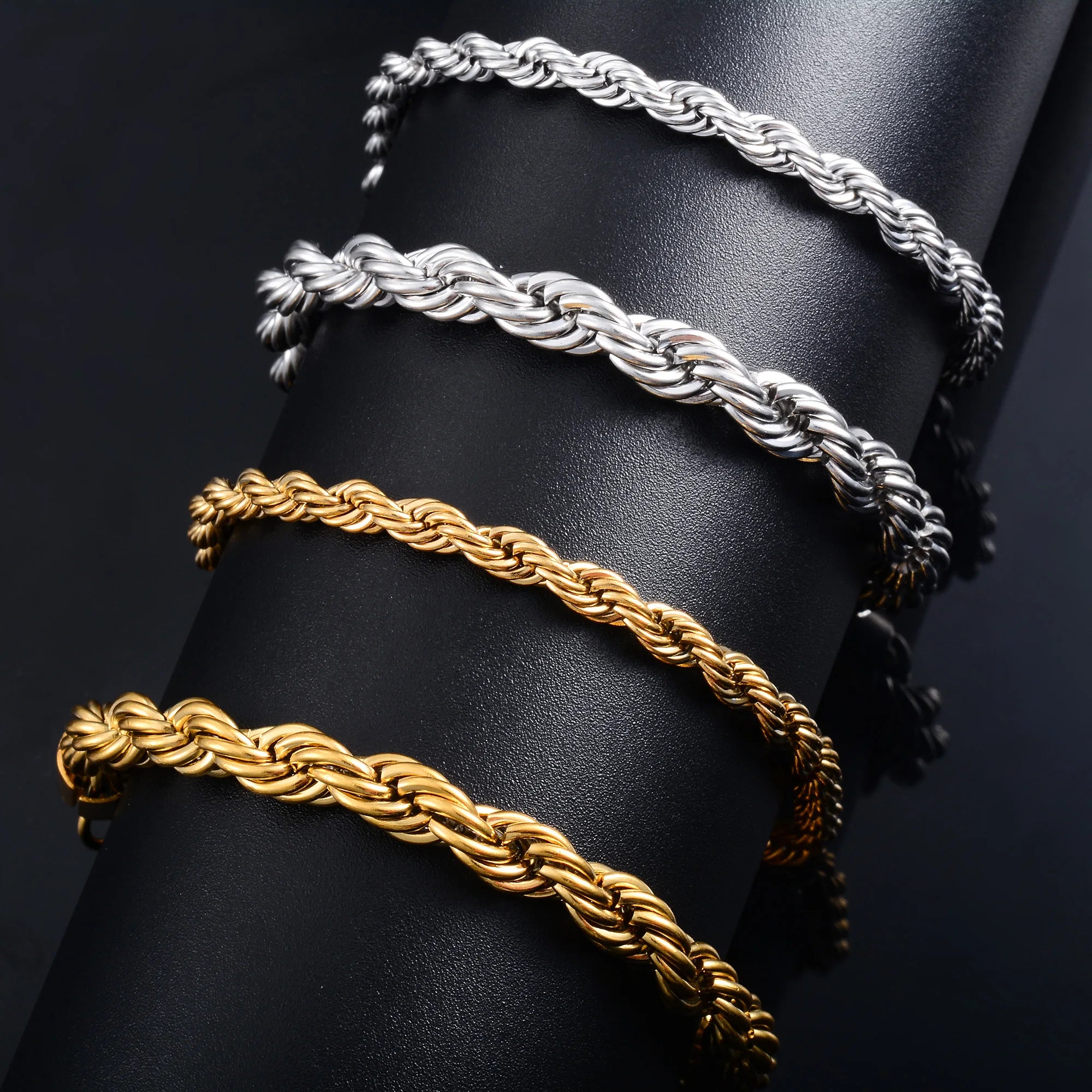 AVERLLA™ Bold Edge Stainless Steel Rope Chain Bracelet & Anklet