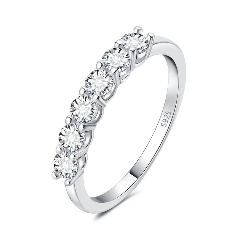 AVERLLA™ Moissanite 6-Stone Engagement Band Ring