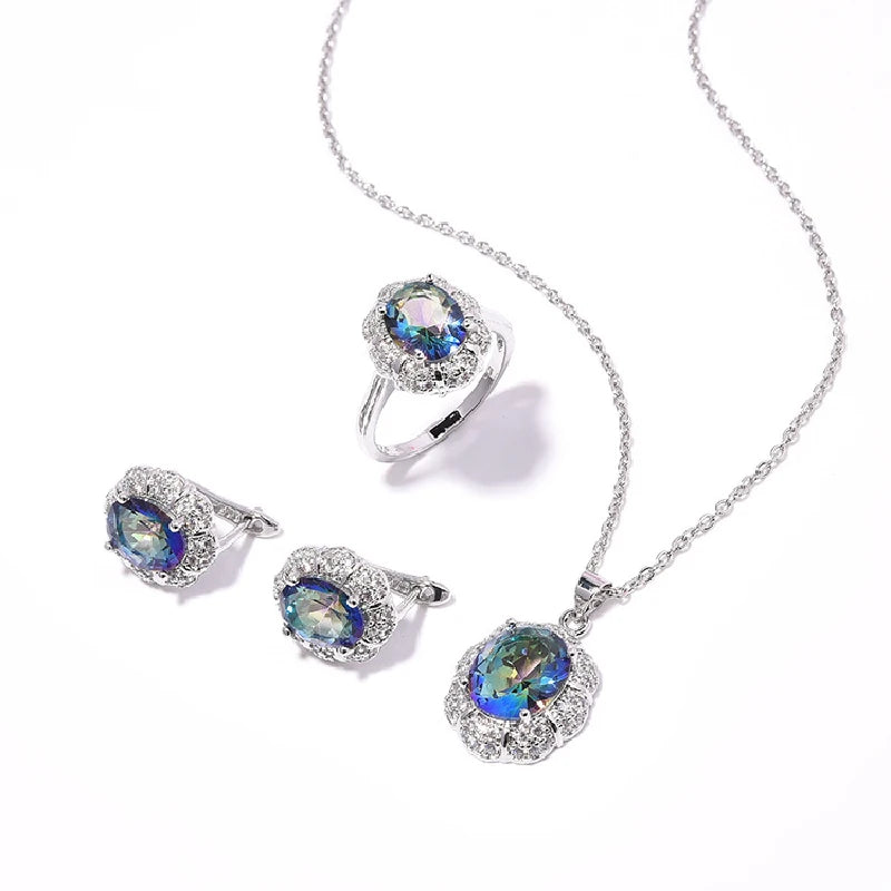 AVERLLA™ Zircon Silver Jewelry Set