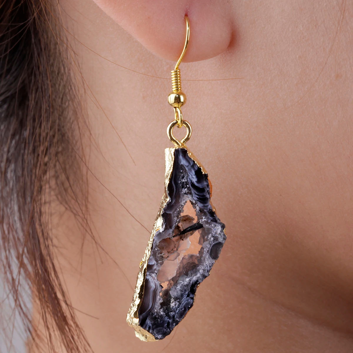 AVERLLA™ Irregular Geode Druzy Agate Dangle Earrings