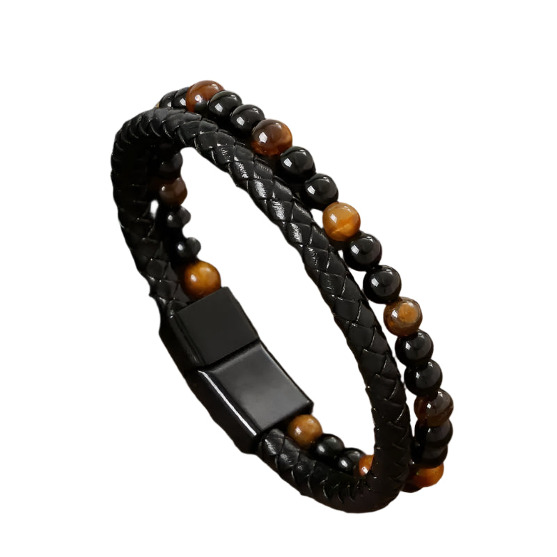 AVERLLA™ Titan Edge Hand-Woven Multilayer Leather Bracelet