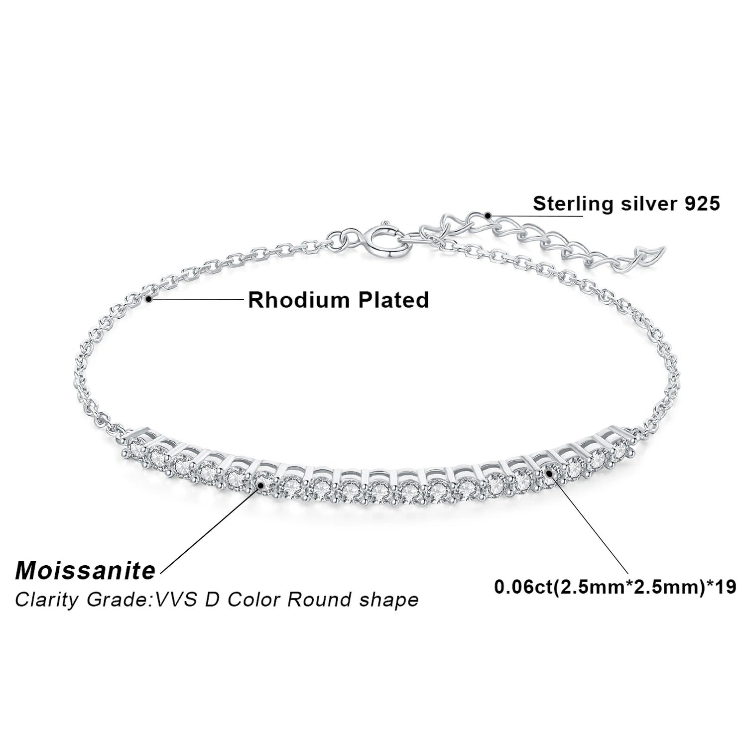 AVERLLA™ Moissanite Adjustable Gold Link Bracelet