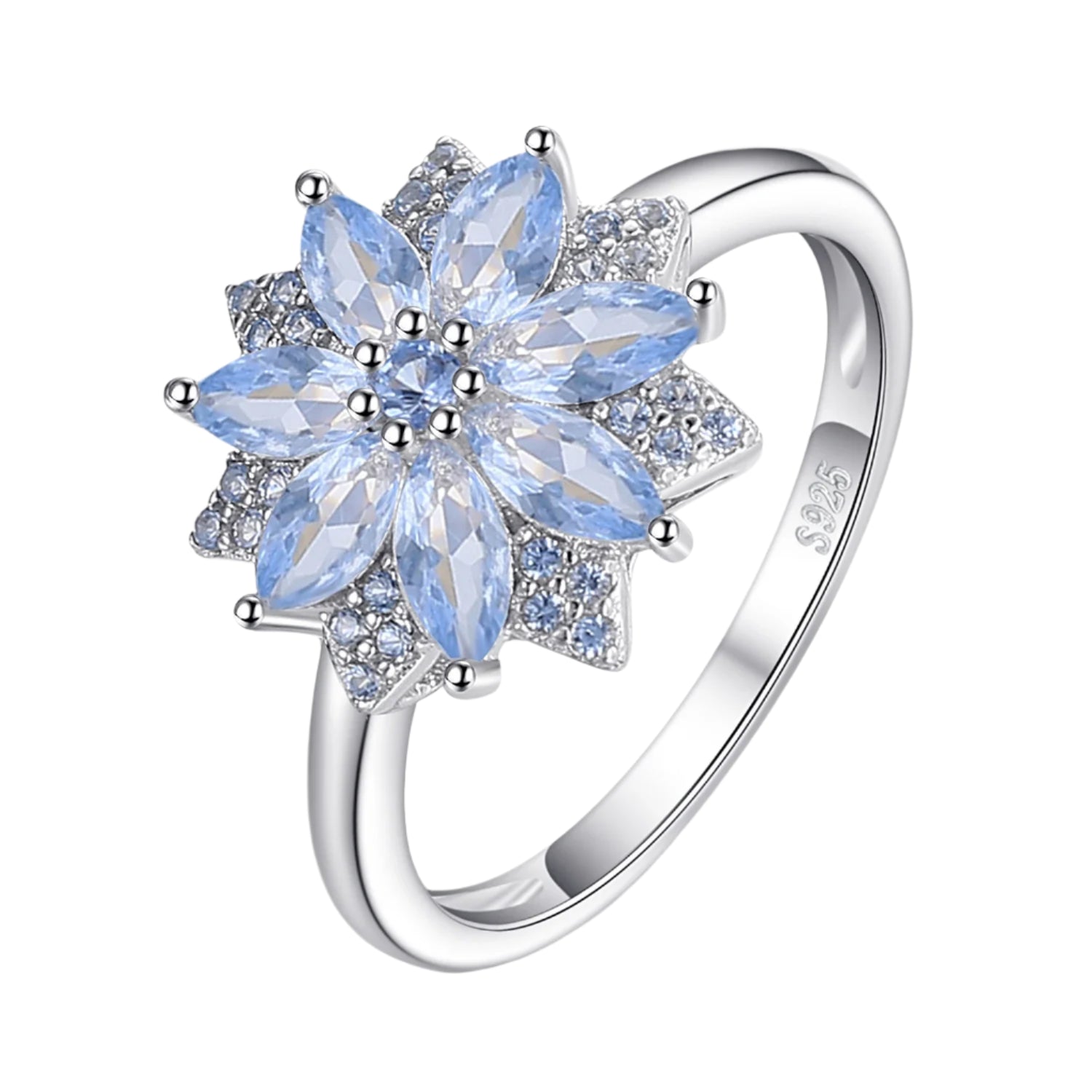 AVERLLA™ Light Blue Spinel Blossom Ring